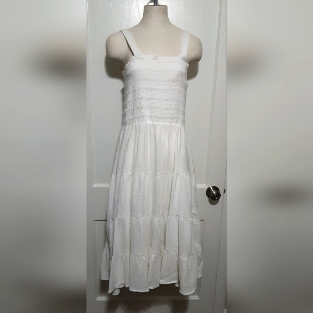 C&C California Sleeveless White Summer Dress, Size Large, NWT